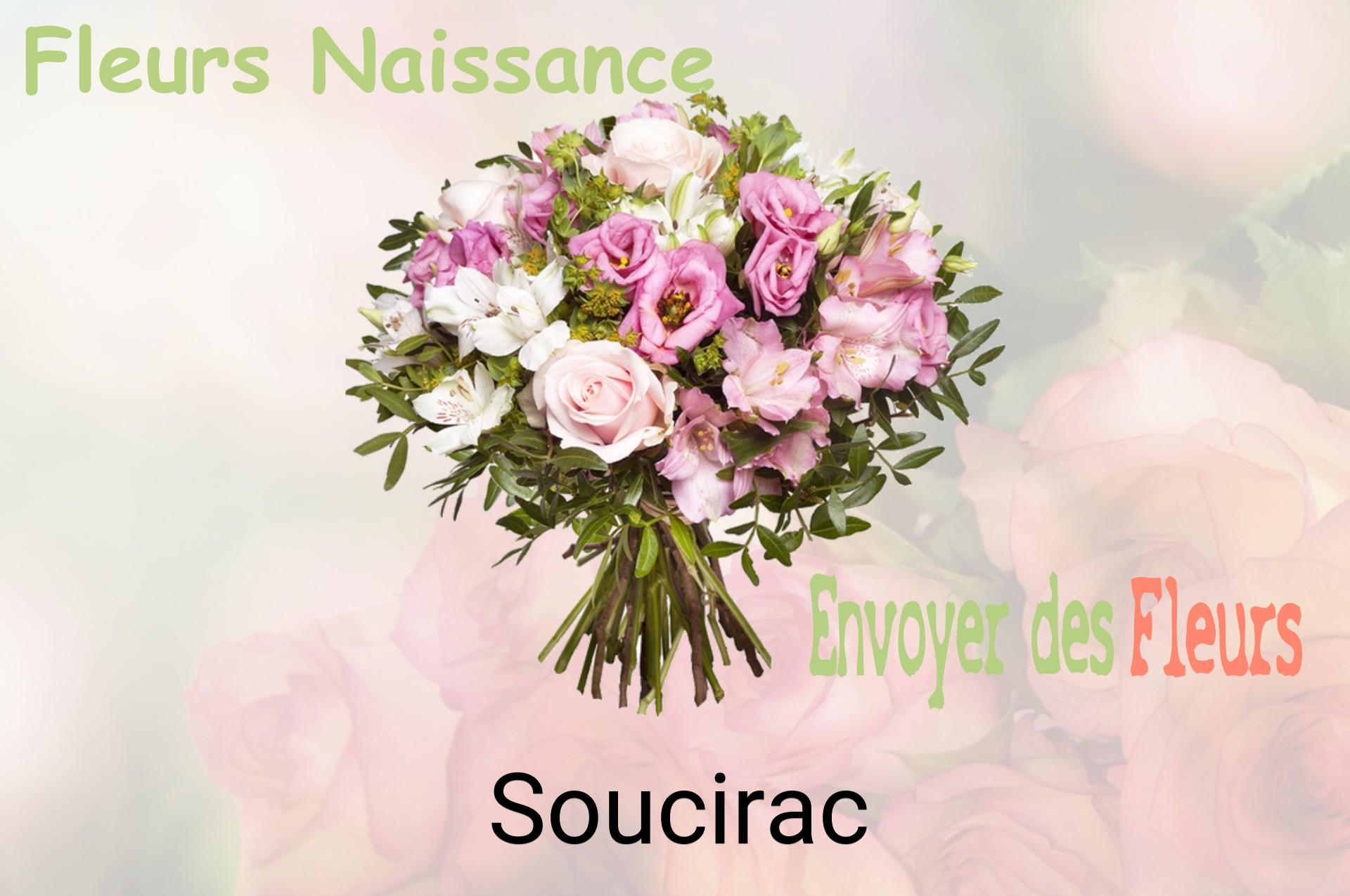 Bouquet de fleurs de naissance livré à Soucirac