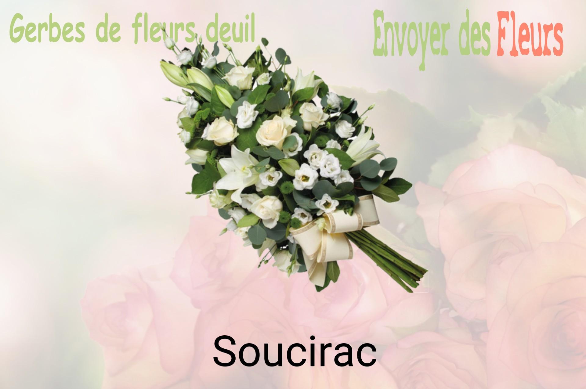Gerbe de fleurs de deuil livrée à Soucirac